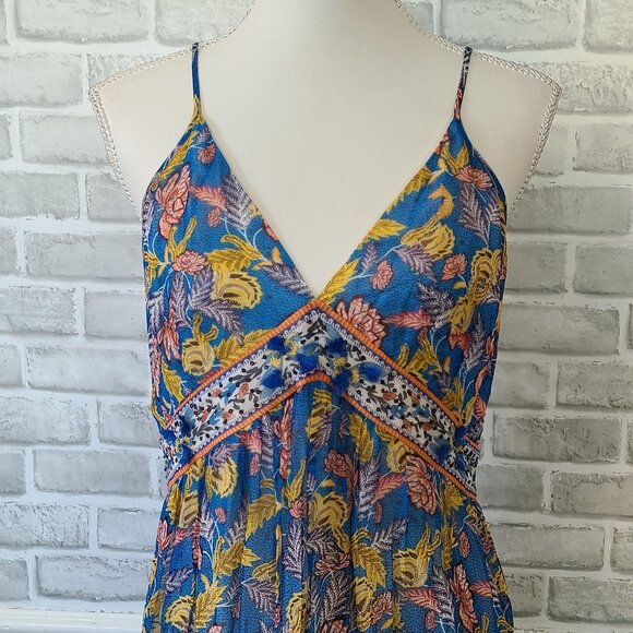 Anthropologie Verb Pallavi Singhee Vineyard Tiered Maxi Dress 10 Boho Beach - Picture 2 of 10